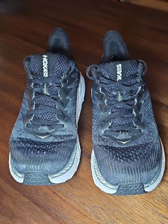 Hoka One One Shoes - Hoka One One Clifton 7 Black and White Women's Running Sneakers